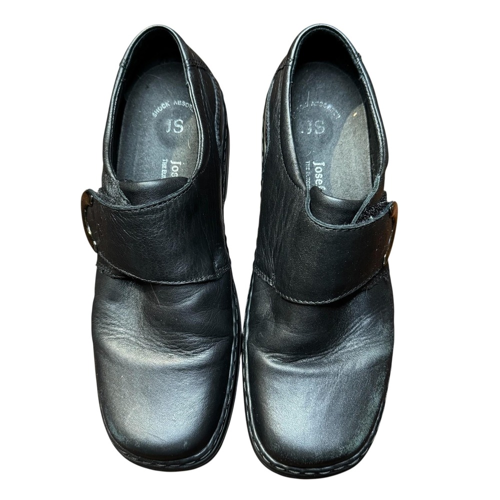 Josef Seibel Shoes Womens Size 8 Black Leather Mary Jane Slip On Comfort Walking